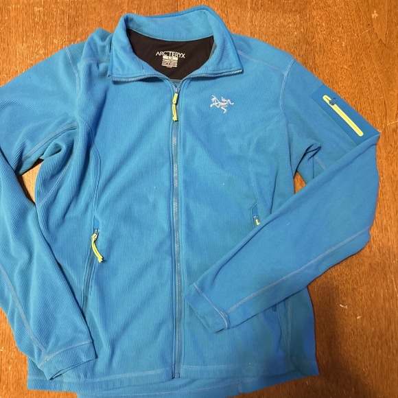 Arc'teryx Women Polartec Fleece Sweater Zip Up Size Large Turquoise Blue - Picture 1 of 4